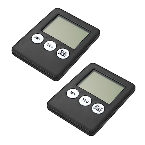 IMIKEYA Digitale Timer für Den Heimgebrauch für Studenten 2er-Set Manuelle Küchentimer Schwarzer Ständer für Das Kochtraining