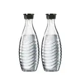 SodaStream 0,7L Crystal Glaskaraffe | Spülmaschinenfest | Kompatibel mit Crystal & Penguin | Elegantes Design | 2er-Pack, Glas