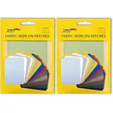 ZEFFFKA 2PACK Kleider-Flicken zum Aufbügeln für Innen und Außen Stärkster Kleber 100% Baumwolle Verschiedene Reparatur-Dekorationsset 14 Stück Größe 3" x 4-1/4" (7,5 cm x 10,5 cm)