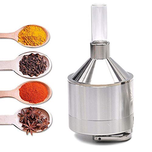 Handgekurbelte Metallmühle mit Glasflasche, Aluminium-Handmühle mit Trichter, Küchenutensilien, geeignet für grobes Pulver