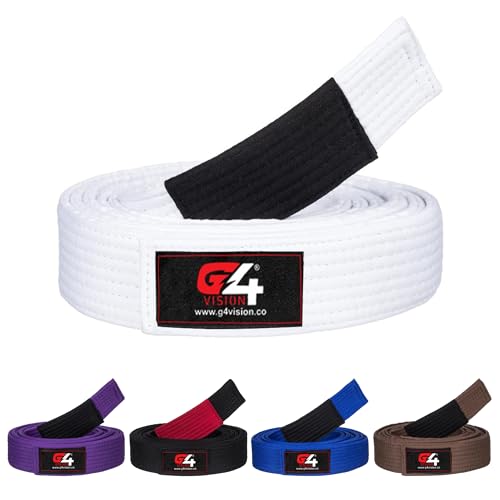 G4 VISION Jiu Jitsu Gürtel BJJ Gürtel brasilianische Erwachsene A1 A2 A3 A4 Schwarz Braun Lila Blau Weiß, Weiss/opulenter Garten, A4