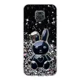 Miagon Kaninchen Ständer Hülle Glitzer für Xiaomi Redmi Note 9 Pro,Cute Dünn Crystal Schutzhülle Weiches Bling Transparent Case Bumper mit Herz Hase Halter Kickständer