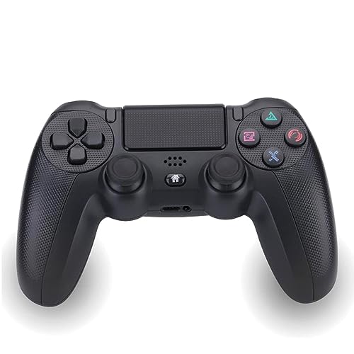 NK Wireless Controller für PS4 / PS3 / PC/Mobile - Wireless Controller mit Vibration, 6-Achsen-Erkennungsfunktion, LED-Licht, Touchpanel, Kopfhörerbuchse, inkl. Ladekabel - Schwarz