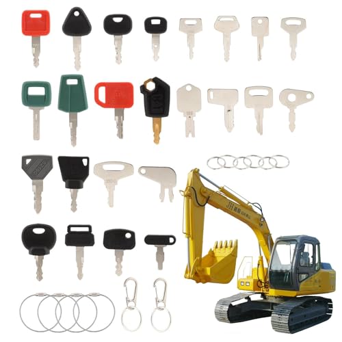36 Stück Ersatz Zündschlüssel, Baumaschinen Schlüssel Set, Baggerschlüsselsatz, Traktor Zubehör, Universal Motor Startschalter, Motorrad Zündschalter für Maschinen