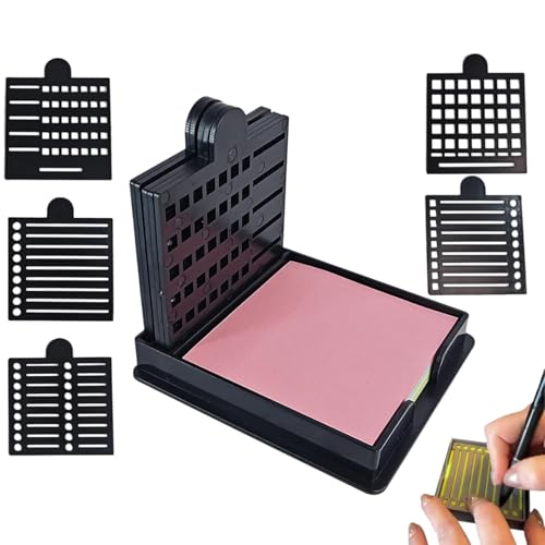 Poste It Holder, poste it Notizenhalter | Sticky Note Vorlagenhalter - wiederverwendbarer tragbarer Organisator mit 5 Vorlagen für die Lehrer -Binder Paper Desk Organisation