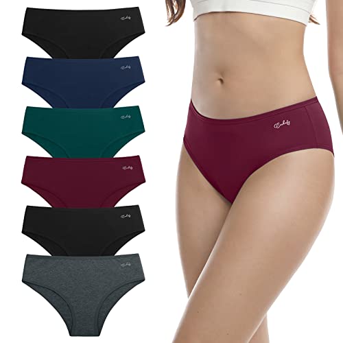 anqier Unterhosen Damen, 6er Pack Baumwolle Pantys Atmungsaktiv Slips Damen Bequeme Hipster Frauen Unterwäsche