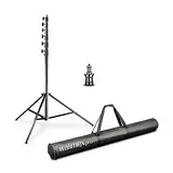 Walimex pro AIR Jumbo 730 Lampenstativ 730cm - luftgedämpftes Lichtstativ Aluminium 7,3m max Höhe 22,5 kg Traglast, stabil & komfortabel Leuchtenstativ für Film Fotografie Studio Outdoor, mit Tasche