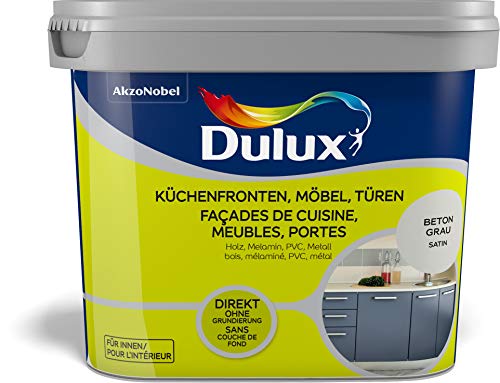 Dulux Fresh Up Farbe für Küchen, Möbel, Türen, 750ml, BETON GRAU, seidenmatt | einfache Renovierung + Anwendung, erhältlich in 7 weiteren Trend-Farben