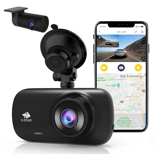 Z-Edge 4K Dashcam GPS WiFi Dual Autokamera 4K 2K 1080P 2,7 Zoll LCD, APP Steuerung, 155° Weitwinkelobjektiv, Loop-Aufnahme, WDR Nachtsicht, G-Sensor, Parküberwachung (2025 Version)