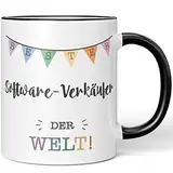 JUNIWORDS Tasse, Bester Software-Verkäufer der Welt, Schwarz (5719490)