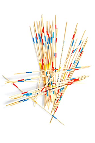 Mikado Spiel XL – 41 Stäbchen aus Holz, 38 cm lang – Klassisches Holzspielzeug für Kinder und Erwachsene