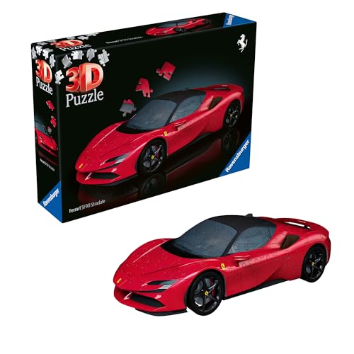 Ravensburger 3D Puzzle 11576 - Ferrari SF90 Stradale - Der ikonische Supersportwagen aus Maranello als 3D Puzzle Auto, Modellauto