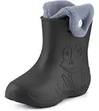 Ladeheid Eva Kinder Jungen Mädchen Gummistiefel Regenschuhe gefüttert Regenstiefel Gummischuhe LA-CA-04 (Carbone/Grau, 24/25 EU)