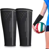 TOBWOLF 1 Paar Volleyball-Armmanschetten, Größe M, Volleyball-Kompressionsmanschetten, Unterarmmanschetten, Volleyball-Passmanschetten, Volleyball-Trainingshilfen für Jugend, Männer, Frauen – Schwarz