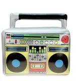 Aufblasbarer Ghettoblaster ca 45 x 42 cm - 80er 90er Fasching & Karneval - Outfit Party Accessoires Kostüm - Bad Taste Assi Retro - Hip Hop Radio Walkman