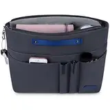 HyFanStr Handtaschen Organizer mit Reißverschlusstasche, Wasserdichter Polyester Tasche in Tasche in Tasche Organizer taschenorganizer, Innentaschen für Handtaschen Dunkelgrau (XS)