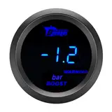 ETOPARS Universelle Auto Ladedruckanzeige 2Zoll 52mm Auto Turbo Boost Messgerät Digitales Bar Boost Anzeige Blau Lichtanzeige Instrument Rauchtönung Len