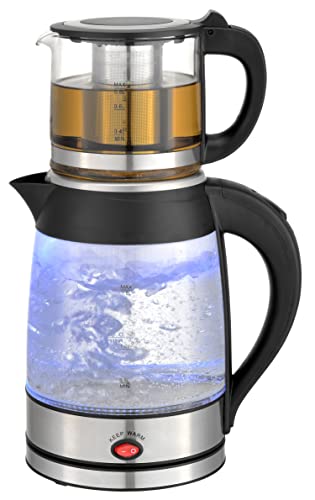 Teekocher | 100% BPA-Frei | Sicherheitsglas | Kalkfilter | 2200 Watt | Überhitzungsschutz | Tee | | Tea Maker | Tee Maschine | Wasserkocher | Teemaschine | Water Kettle