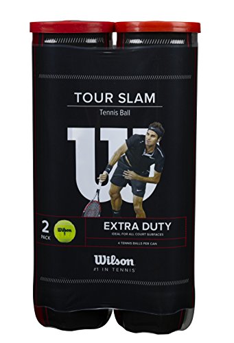 Wilson Tour Slam 4 Tennis Ball Can 2-Pack, Yellow, NS
