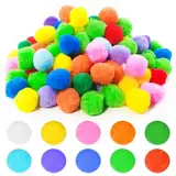 Sinofort 100 Stück 4cm Pompons zum Basteln,Bunt Mini Pompons,Filzkugeln Bunt,Mini Pom Poms Mini Pom Poms für Partydekoration,Girlanden,Quasten,Haarschmuck,Kleidung