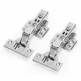 WELLOCKS Schrankscharniere | Scharniere aus Edelstahl 304 | Soft Close Falttürscharniere mit Schrauben | für Kücheneinheiten Kleiderschrank Schranktüren (SSCH20HO) | Mittelanschlag | 2 Stück