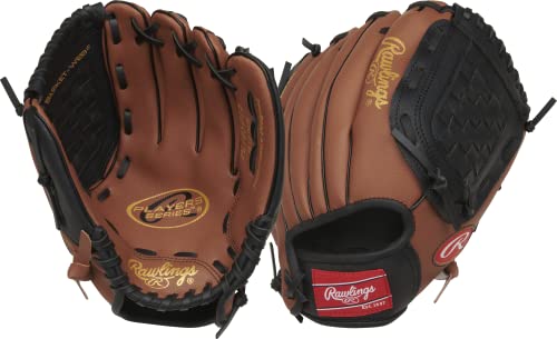 Rawlings Baseball-Handschuhe Players Series T-Ball & Youth Glove | Sizes 9"-11.5" | Multiple Styles, Dunkelbraun/Schwarz, 10.5" | Ages 6-8