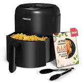 Noaton Heißluftfritteuse 2 L, Ölfreie Air Fryer für 1-2 Personen, 6 Programme, Timerfunktion 1-60 Minuten, Digitales Display, 1000 W, 80-200 °C, Inklusive Rezeptbuch, Spülmaschinenfest, Schwarz