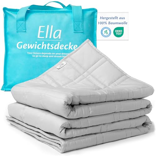 Ella Gewichtsdecke 135x200 9kg - Anti Stress Therapiedecke - Schwere Decke aus 100% Oeko-Tex - Bettdecke für tiefen Schlaf und bessere Erholung – Weighted Blanket - Für Männer & Frauen von 75-110kg