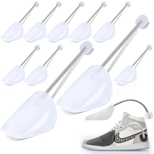 ZHYLUO Schuhspanner 5 Paar Schuhstrecker Schuhformer Schuhformer aus Kunststoff Praktische verstellbare Schuhspanner Schuhspanner für Herren Geeignet für alle Arten von Schuhen,Transparent-weiß