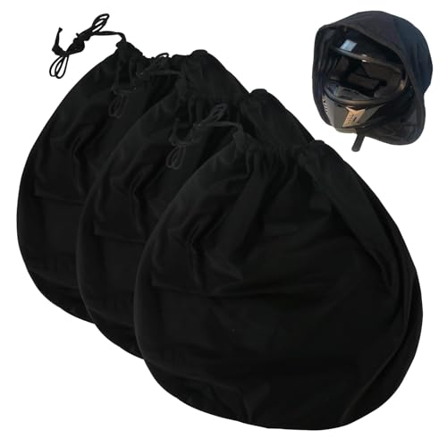 BAVUNV Helmtasche 3 Stück 46 x 44 cm Plüsch Helmbeutel mit Kordelzug Motorradhelm Helmsack Helmrucksack, Helmtaschen Helmbeutel Rucksack für Motorradhelm Fahrradhelme Skihelme