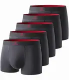 GLESTORE Boxershorts Herren Unterhosen Männer 5er Pack Modal Unterwäsche Hipster Sport Underpants 5dunkelgrau XL