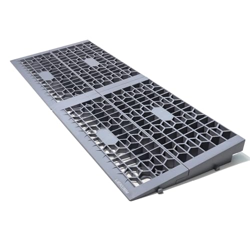LIEKUMM Türschwellenrampe 5 cm Hoch, 1400 kg Tragkraft Tragbare Modular Rampe für Türschwellen, Schwellenrampe für Zuhause, Stufen, Bordsteine, Elektro-Rollstuhl, Scooter, Motorrad