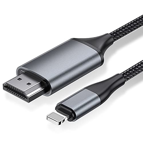 HDMI-Kabel für iPhone, HDMI-Konverter-Kabel, zur Übertragung von i-Phone, i-Pad oder i-Pod auf TV, HDMI-Anschlusskabel, iOS 17, 16, 15, 14, YouTube-TV-Ausgang, HD-Auflösung 1080P, 2 m