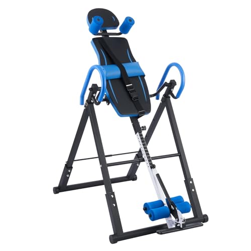 ZELUS Inversionsbank Inversionstisch Multifunktionsgerät Rückentrainer Schwerkrafttrainer klappbar Inversionstisch Heimtrainer Inversion Table, Inversion bis 180 Grad (Blau)