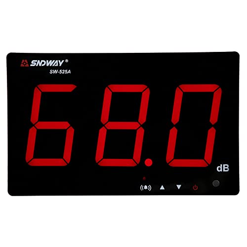 Schallpegelmesser, SW-525A Dezibel Messgerät mit LCD Bildschirm, 30-130dB Dezibelmesser, Dezibel Meter Digitale Schallpegelmesser Wandmontag mit Alarmfunktion