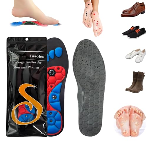 Einlagen Zum Abnehmen Original, Magnetische Massage Einlegesohle für Frauen Herren, Einlagen Original, Akupressur Orthopädische Sohlen Insoles Atmungsaktiv Fördern Durchblutung (M)