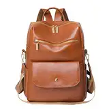 SRZYMJ Damen Rucksack Klein Braun Wanderrucksack Damen Rucksack Damen Klein Schwarz Rucksäcke Für Damen Wanderrucksack 25L Rucksack Sport Rucksack Damen Klettverschluss Rucksack Zipper