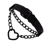 Punk Gothic Choker Halsband Kette,Gothic Halsband Ketten für Damen & Männer,PU Leder Metall Herz Gothic Choker Kette,Verstellbare und Elegante Halskette in Gothic Design für Punk und Emo Stil(Schwarz)