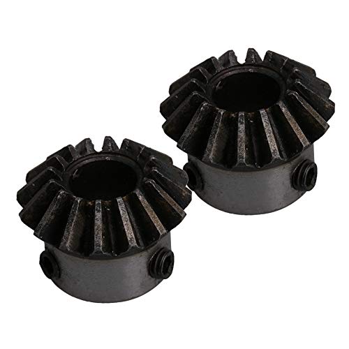 Yibuy Kegelzahnrad, 16 Zähne, 1,5 Modul, 10 mm Lochdurchmesser, silber-schwarz, 2 Stück