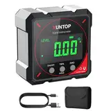 XUNTOP Digitaler Winkelmesser Neigungsmesser mit LCD Display, Type-C Schnittstelle IP54 Wasserdicht Magnetisch Level Box Nivellierbox für Holzarbeiten, Bau, Dekoration, DIY