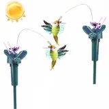 Kolibri-Gartenstecker, 2 Stück flatternde Kolibri-Gartenstecker, wasserdichte Wackelkolibris, solar-/batteriebetriebene Kolibri-Dekoration für Garten, Terrasse
