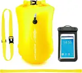 LimitlessXme Schwimmboje & Trockensack — 28l Gelb. Sicherheit beim Schwimmen, Open Water und Triathlon. Swimming Buoy, Swim Bubble, Schwimm Boj aufblasbar