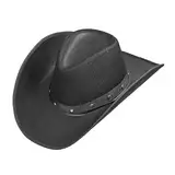 W WIDMANN MILANO Party Fashion 01101 - Cowboy Hut mit Nieten, Schwarz, Wilder Westen, Hut, Kopfschmuck, Accessoire, Karneval, Mottoparty