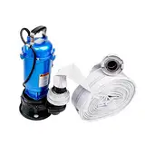 FÄKALIENPUMPE 550W M PUMPE WASSERPUMPE mit 2" STORZ C KUPPLUNG und 20m SCHLAUCH Tauchpumpe Schmutzwasserpumpe