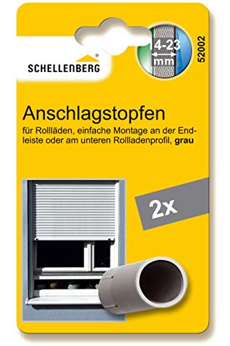 Schellenberg 52002 Rolladenstopper Anschlagstopfen für Rollladen, 2 Stück - Doppelpack, Grau, inkl. Schrauben