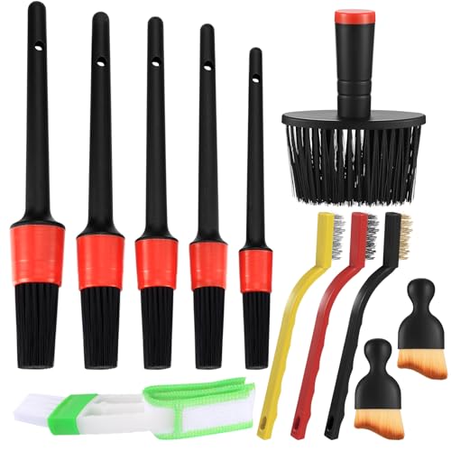 12 STK Auto Detailing Pinsel Autoreinigung Set, Auto Reinigungspinselset, Auto Detailingbürste Set, Weiche Auto Pinsel Innenraum Außenraum, Auto Reinigungsbürsten für Armaturenbrett Auto Bürste