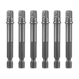 Stecknuss Adapter, 6-teilig, Stecknuss-Adapter Set, 1/4-Zoll-Sechskantadapter, Vierkant, Sechskantschaft für Bohrmaschine und Akkuschrauber, Bit-Halter