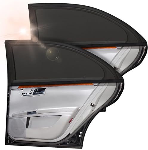 Sonnenschutz Auto Baby, 2 Stück Universal Elastizitä Sonnenblende Auto Netz für Seitenfenster, Sonnenschutz Auto Kinder mit UV Schutz & Hitzeschutz, Privatsphäre Für Kinder Haustiere, Fit 98% Autos