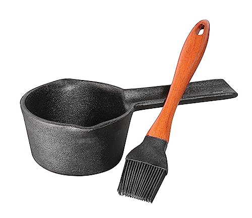 Küchenprofi Marinaden-Set BBQ, 400 ml, Gusseisen Topf mit Ausgießer und Pinsel, Marinade Pfännchen für den Grill, Töpfchen für scharfe Soße, Barbecue Sauce oder Chilli Sauce