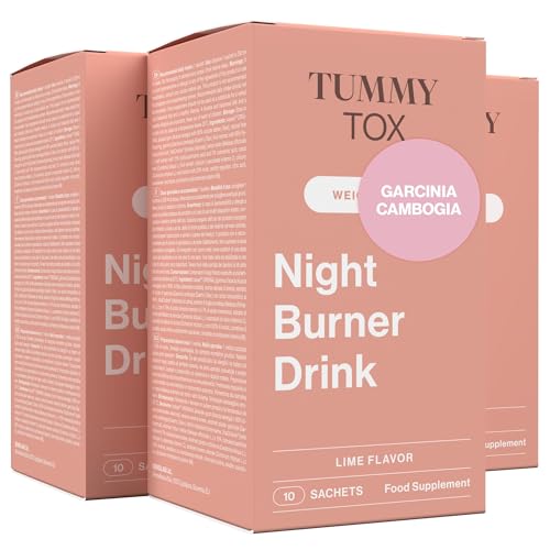 Night Burner Drink - Leckeres Limettengetränk mit Garcinia Cambogia - 30 Beutel für 30 Tage mit Gratis-E-Book - TummyTox